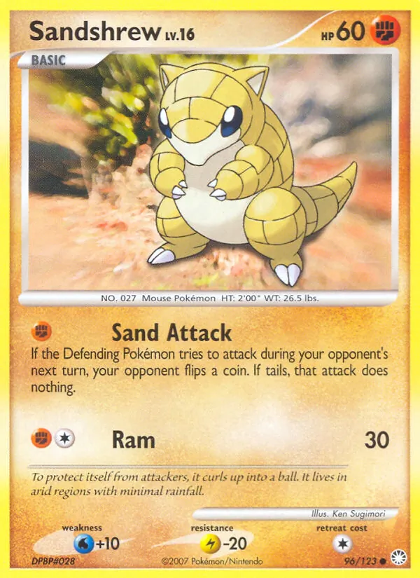 Kartu Sandshrew dari Mysterious Treasures, nomor 96/123