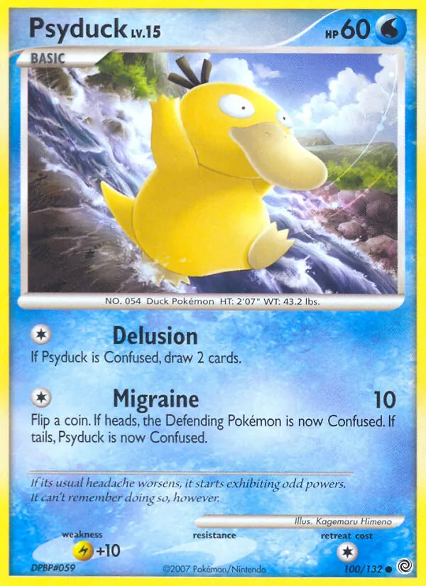 Kaart Psyduck uit Secret Wonders, nummer 100/132