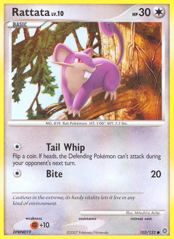 Carta Rattata dell'espansione Secret Wonders, numero 103/132