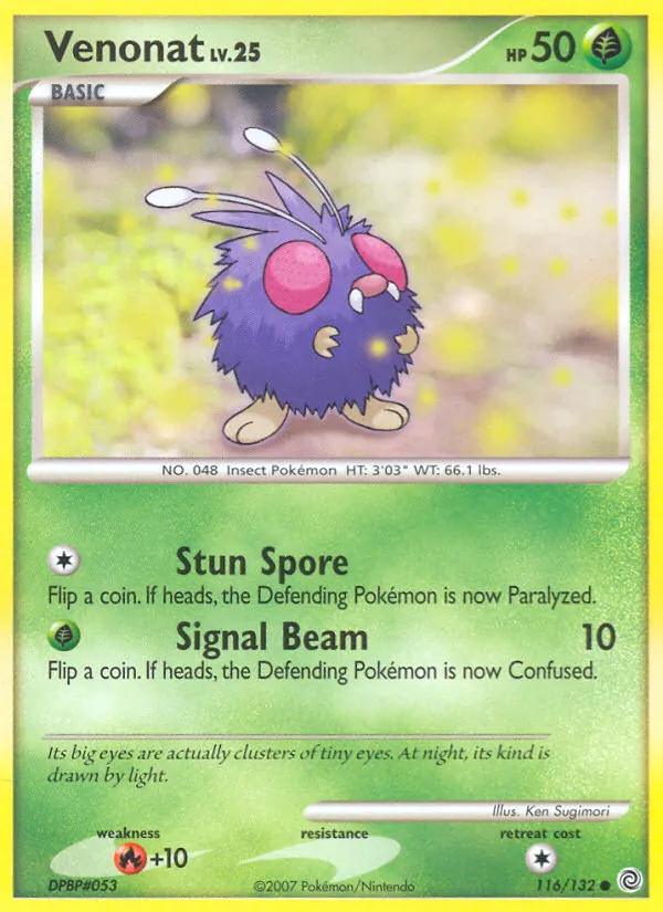 Kartu Venonat dari Secret Wonders, nomor 116/132