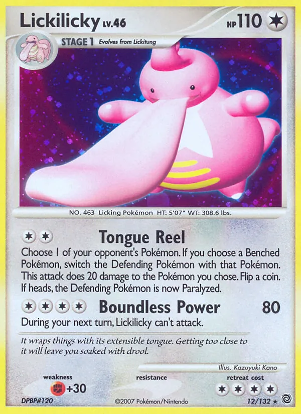 Lickilicky card from Secret Wonders, number 12/132