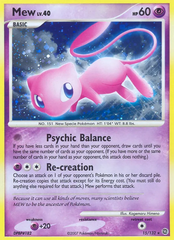 Mew card from Secret Wonders, number 15/132
