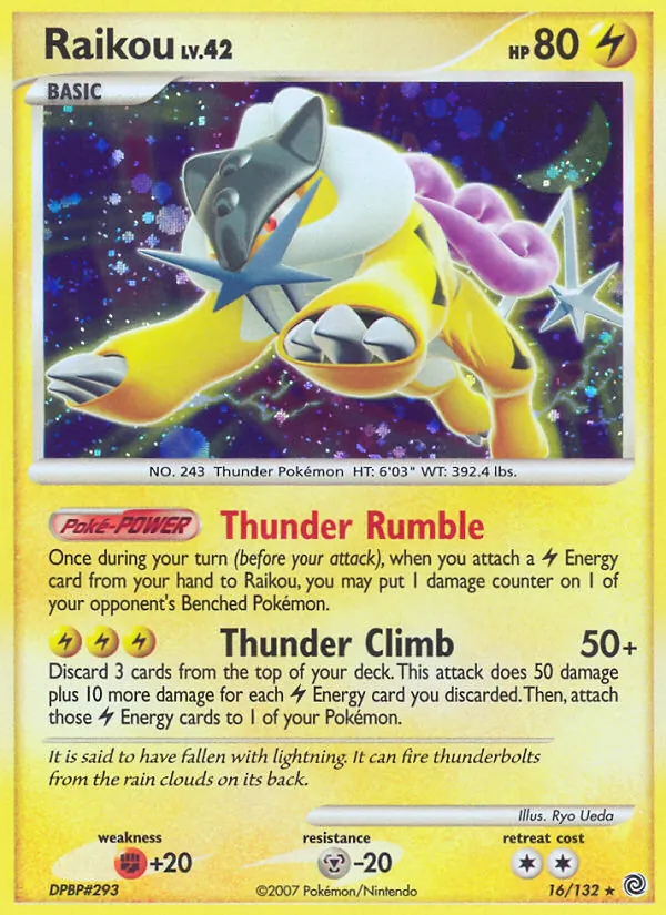 Raikou card from Secret Wonders, number 16/132