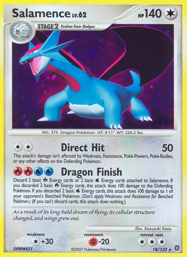 Salamence card from Secret Wonders, number 18/132