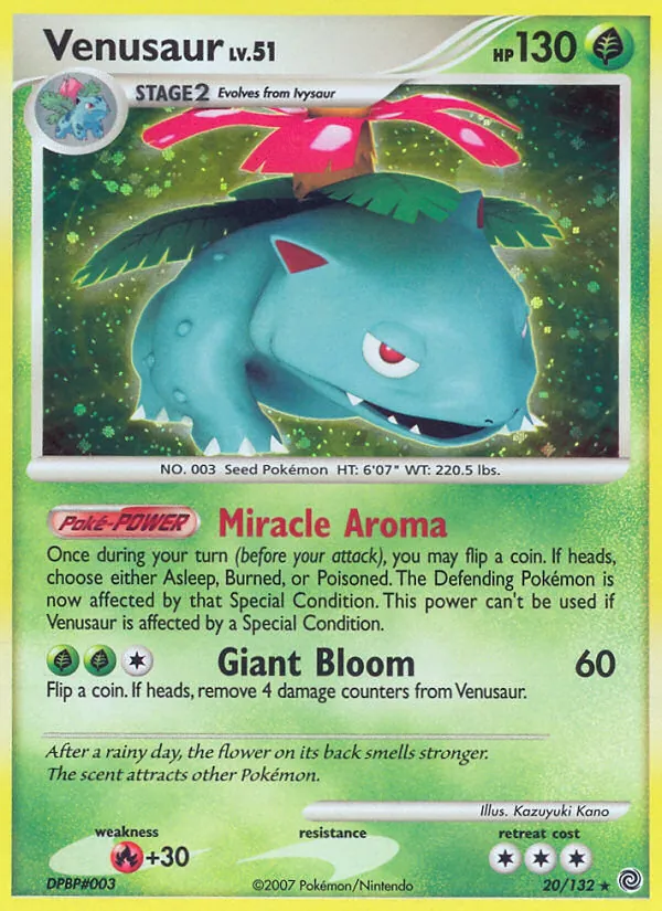 Venusaur card from Secret Wonders, number 20/132