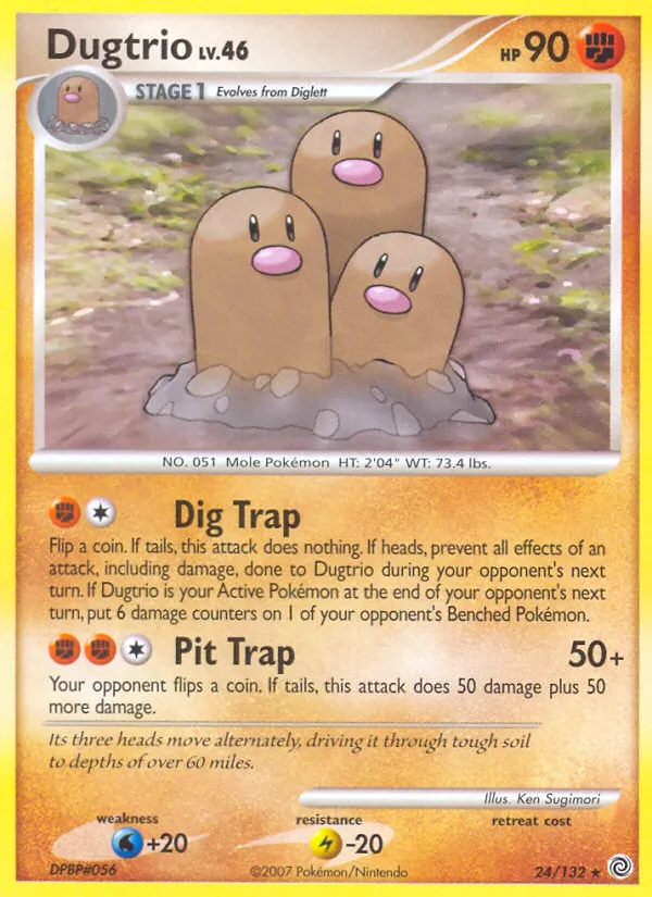 Kaart Dugtrio uit Secret Wonders, nummer 24/132