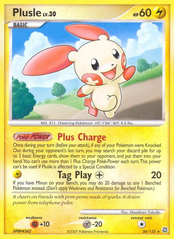 Carta Plusle de la expansión Secret Wonders, número 36/132