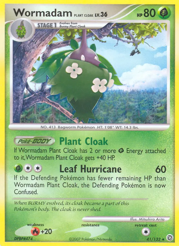 Kartu Wormadam Plant Cloak dari Secret Wonders, nomor 41/132
