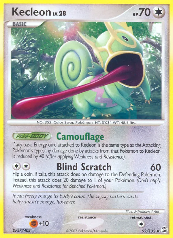 Kartu Kecleon dari Secret Wonders, nomor 52/132