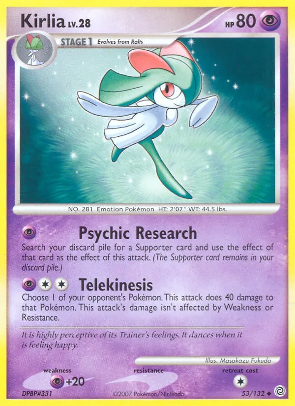 Kartu Kirlia dari Secret Wonders, nomor 53/132