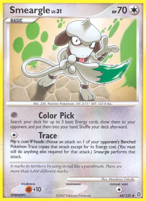 Kaart Smeargle uit Secret Wonders, nummer 66/132