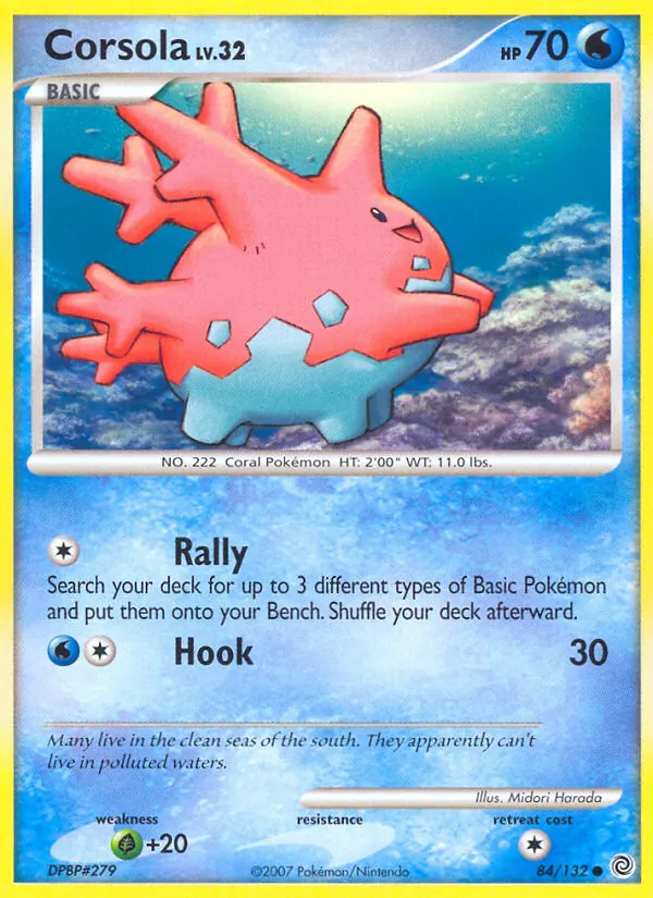 Kaart Corsola uit Secret Wonders, nummer 84/132