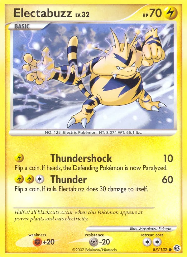 Kaart Electabuzz uit Secret Wonders, nummer 87/132