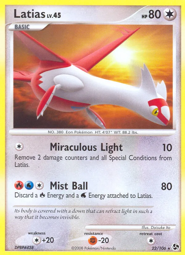 Kartu Latias dari Great Encounters, nomor 22/106