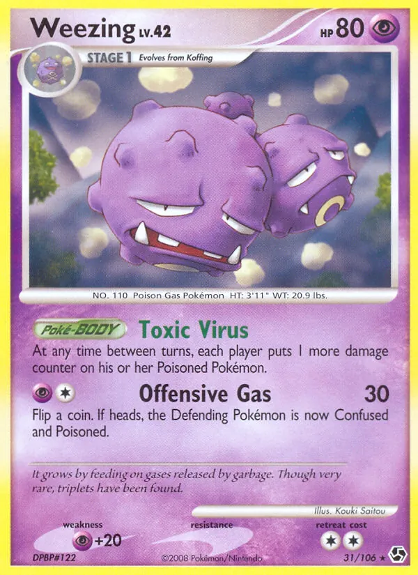Kartu Weezing dari Great Encounters, nomor 31/106