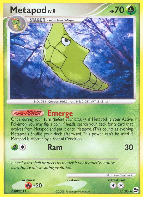 Kartu Metapod dari Great Encounters, nomor 47/106