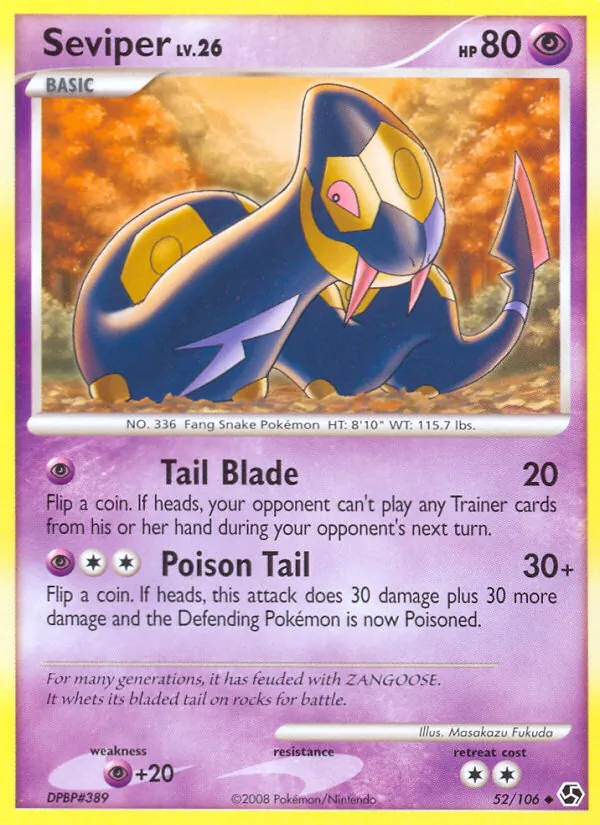 Seviper card from Great Encounters, number 52/106