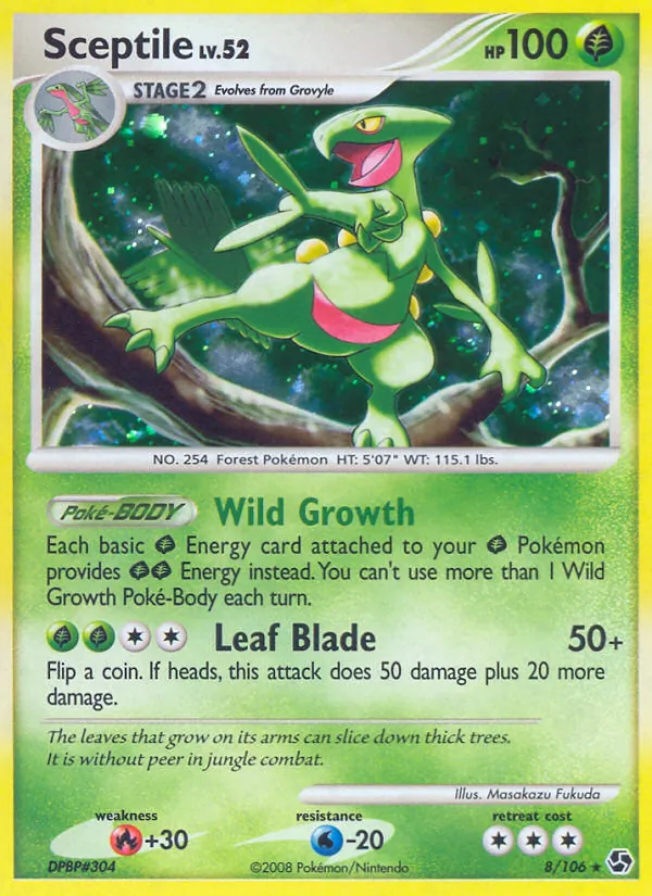 Sceptile card from Great Encounters, number 8/106