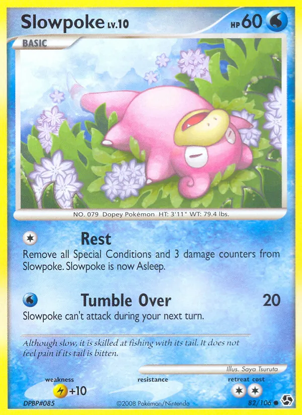Kartu Slowpoke dari Great Encounters, nomor 82/106