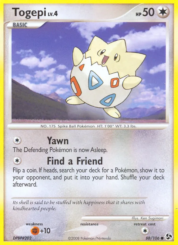 Kaart Togepi uit Great Encounters, nummer 88/106
