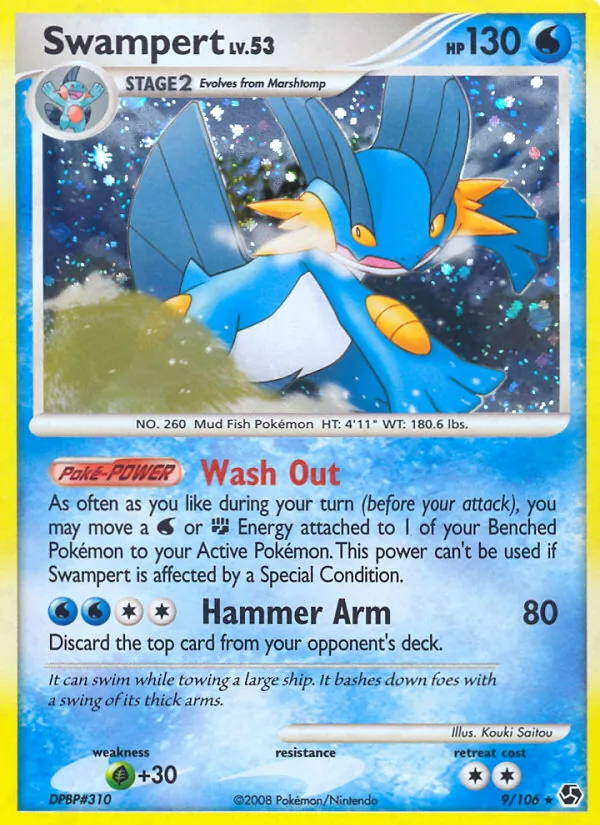 Swampert card from Great Encounters, number 9/106
