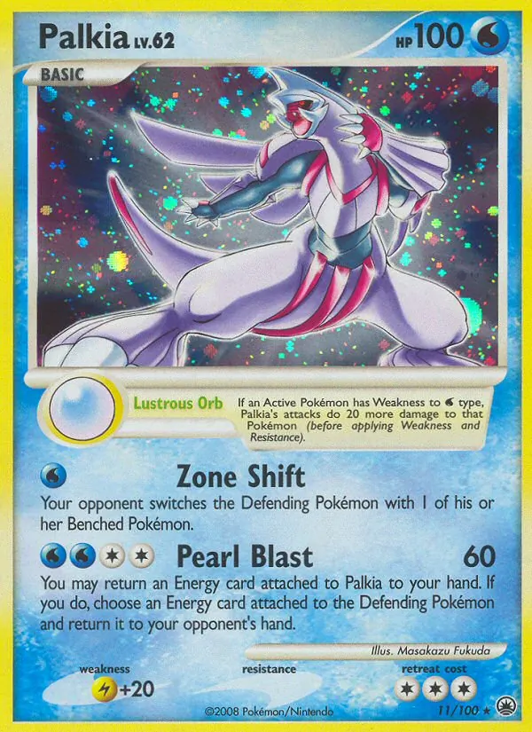 Palkia card from Majestic Dawn, number 11/100