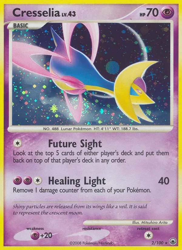 Cresselia card from Majestic Dawn, number 2/100