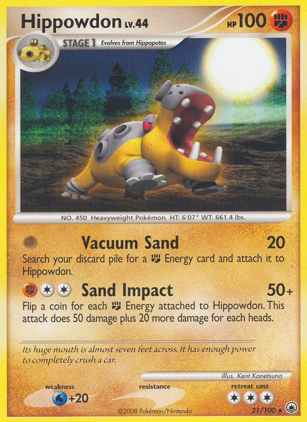 Hippowdon card from Majestic Dawn, number 21/100