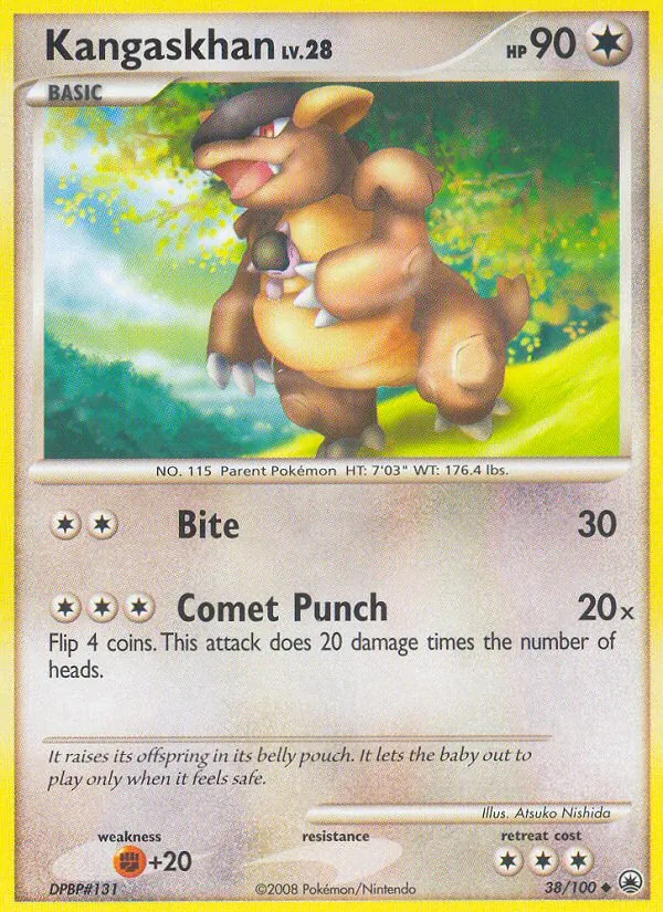 Kangaskhan card from Majestic Dawn, number 38/100