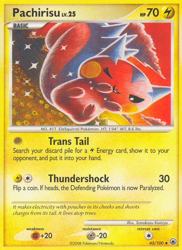 Pachirisu card from Majestic Dawn, number 43/100