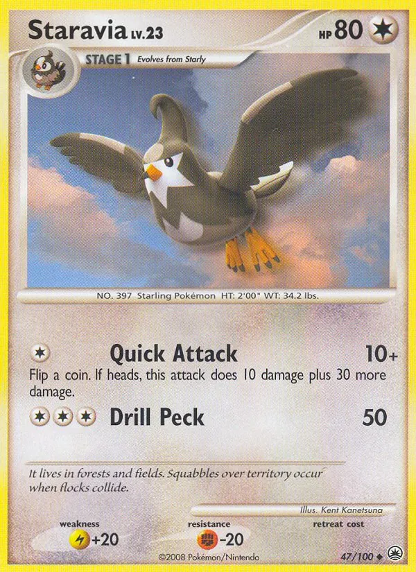 Staravia card from Majestic Dawn, number 47/100