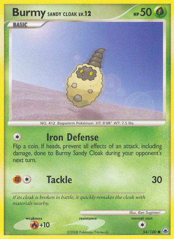 Burmy Sandy Cloak card from Majestic Dawn, number 54/100
