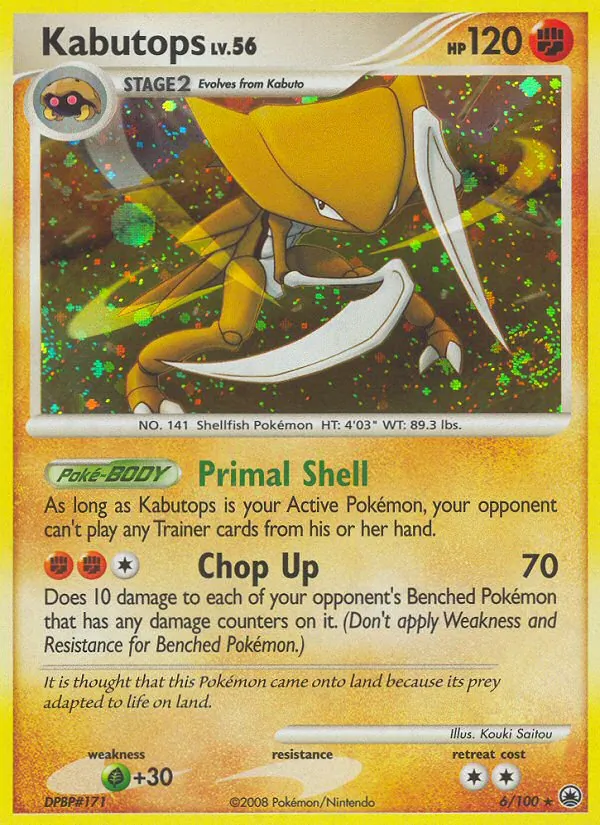 Kabutops card from Majestic Dawn, number 6/100