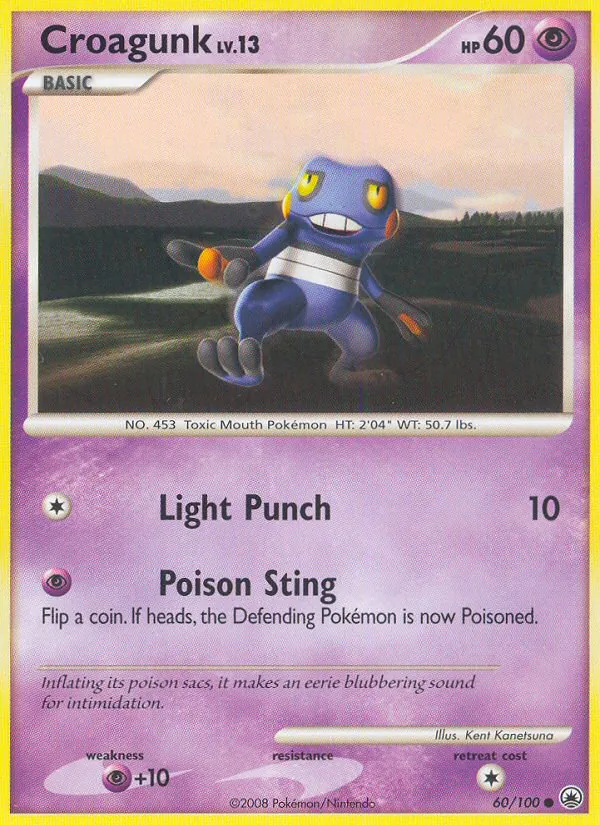 Croagunk card from Majestic Dawn, number 60/100