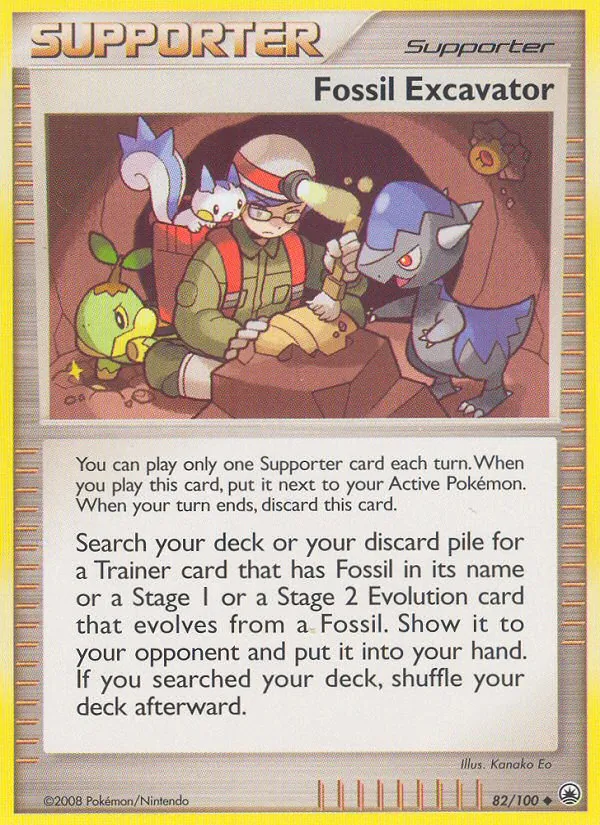 Fossil Excavator card from Majestic Dawn, number 82/100