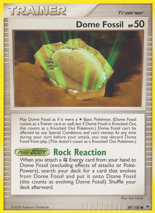 Dome Fossil card from Majestic Dawn, number 89/100