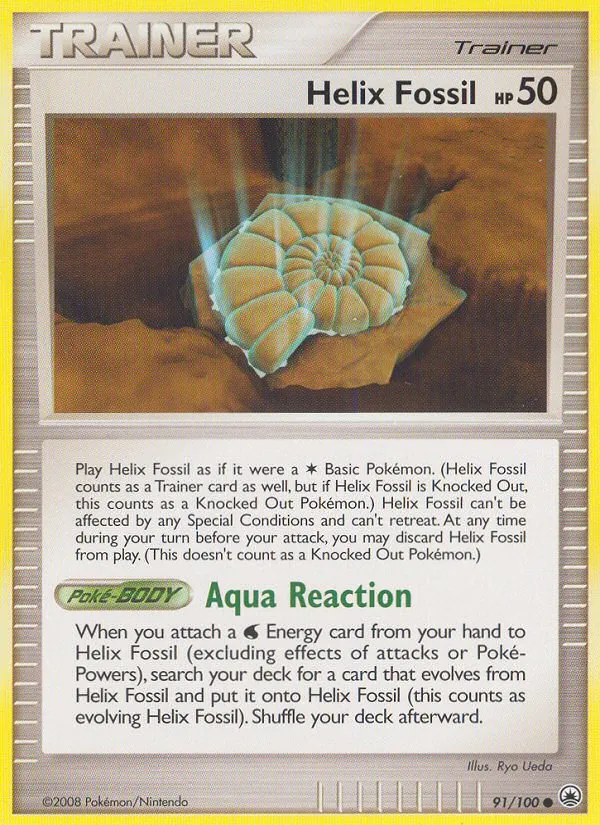 Helix Fossil card from Majestic Dawn, number 91/100