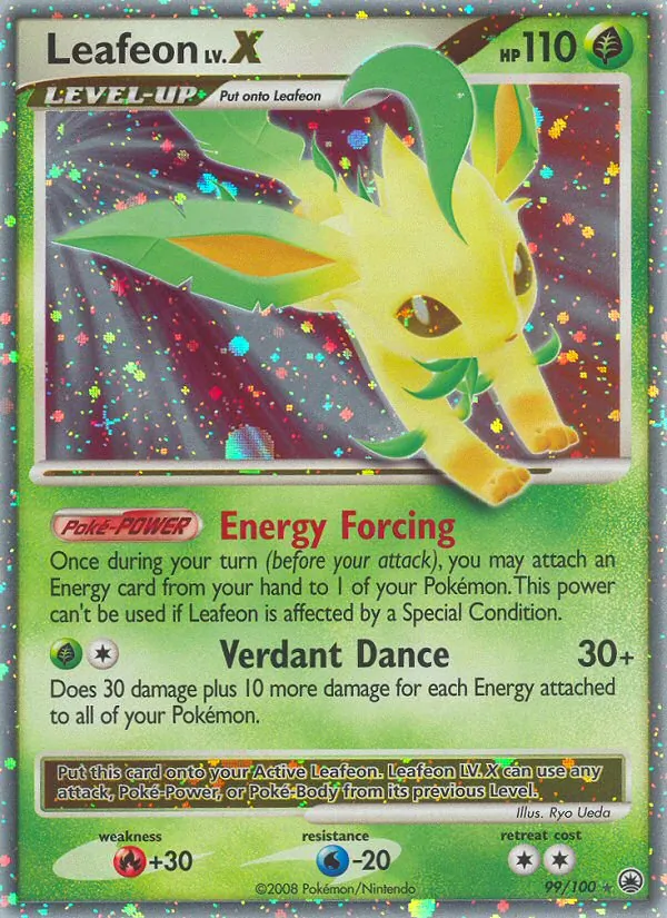 Leafeon card from Majestic Dawn, number 99/100