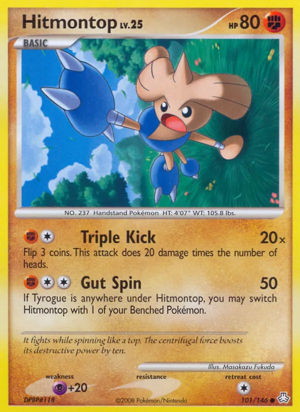 Hitmontop card from Legends Awakened, number 101/146