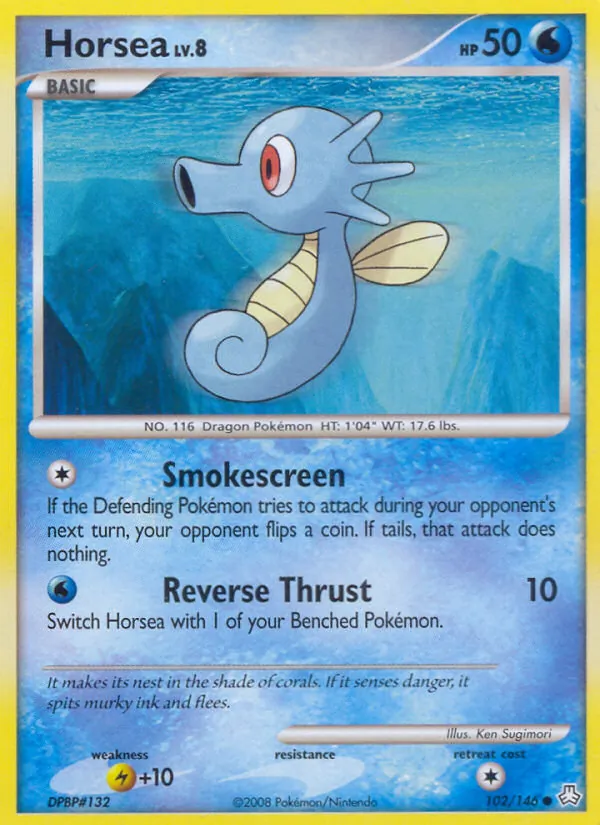 Horsea card from Legends Awakened, number 102/146