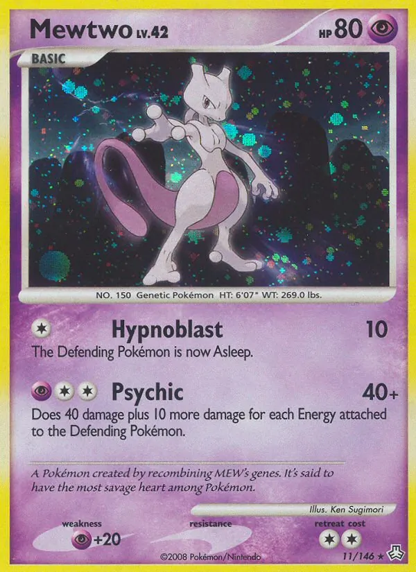 Mewtwo card from Legends Awakened, number 11/146