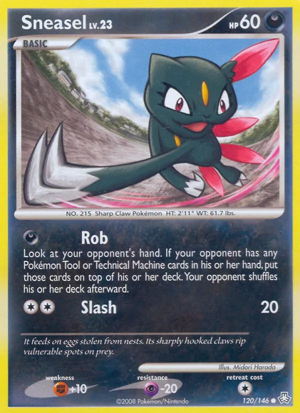 Sneasel card from Legends Awakened, number 120/146