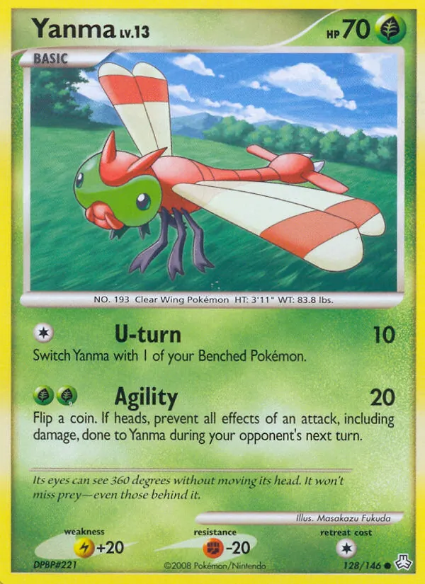Yanma card from Legends Awakened, number 128/146