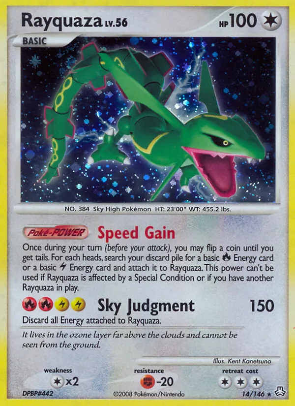 Rayquaza card from Legends Awakened, number 14/146