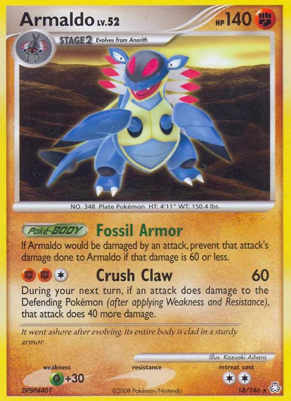 Armaldo card from Legends Awakened, number 18/146