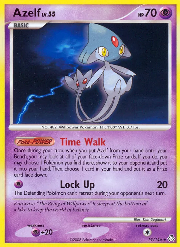 Azelf card from Legends Awakened, number 19/146