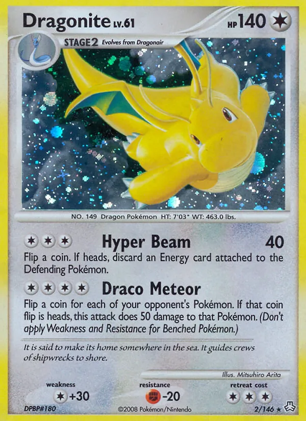 Dragonite card from Legends Awakened, number 2/146