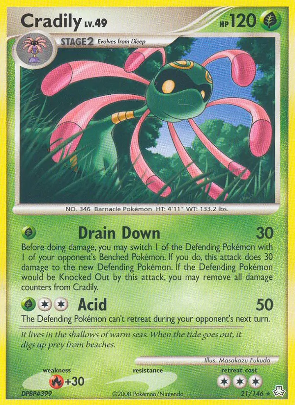 Cradily card from Legends Awakened, number 21/146