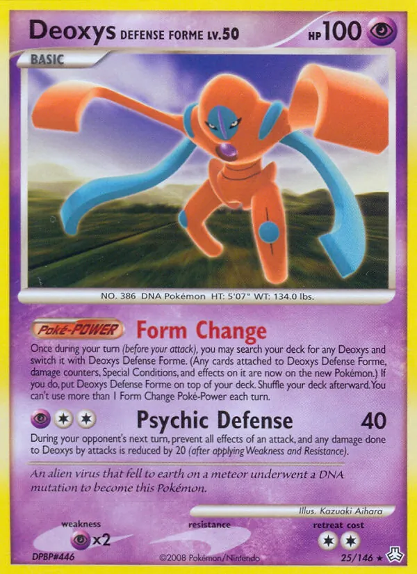 Deoxys Defense Forme card from Legends Awakened, number 25/146
