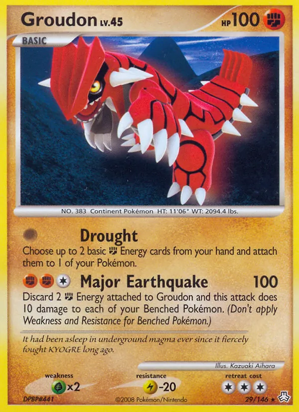 Groudon card from Legends Awakened, number 29/146